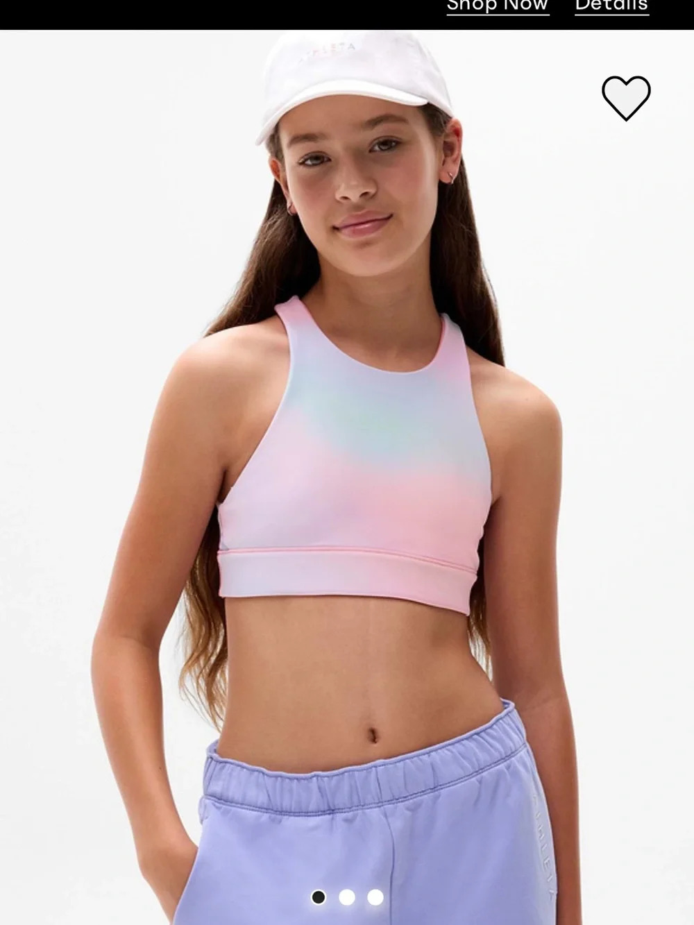 Athleta Girls Coral Pink Swim Bikini Top